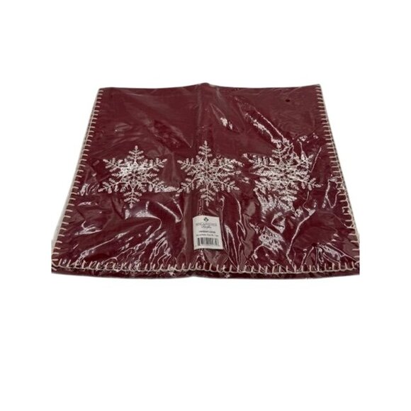 Snowflake Red Table Runner 14"W X 36"L by Home Collections by Raghu - Picture 2 of 5